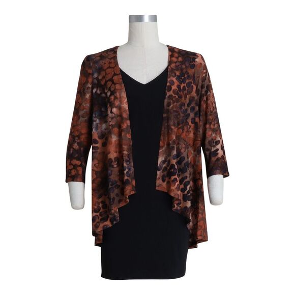 CONNECTED APPAREL Womens 3/4 Sleeve V Neck Short Evening Sheath Dress - Picture 1 of 2